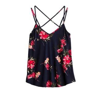 Papermoon Basima Back Detail Dark Floral  Casual Top
Camisole Size 3X